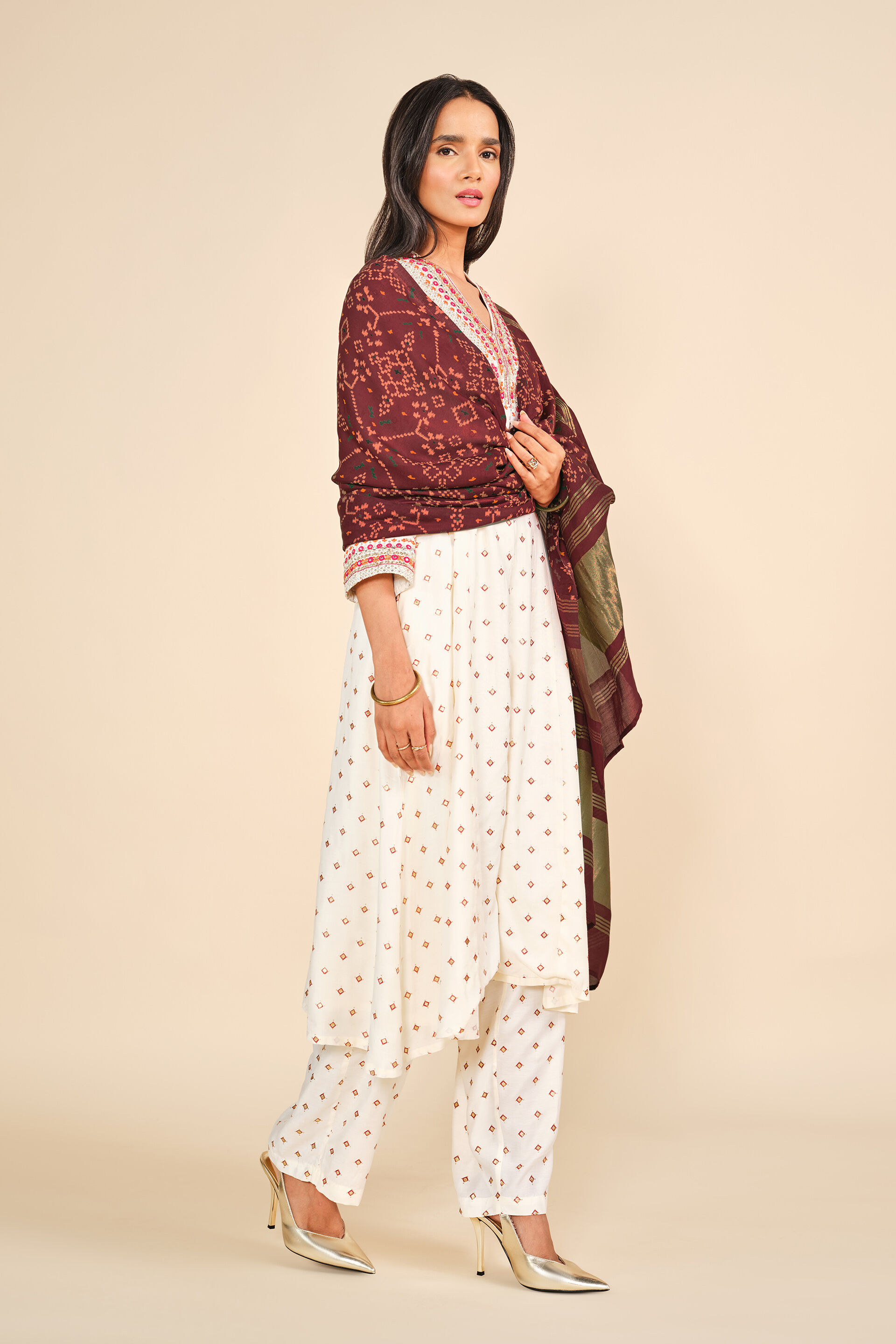 Hans Kurta Set, Off White, image 2